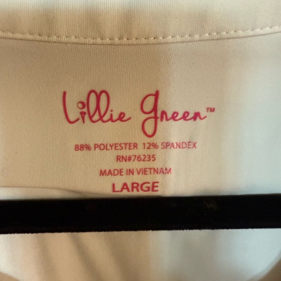 Lillie green Women's White 3/4 Zip Top Longsleeve - Picture 3 of 4